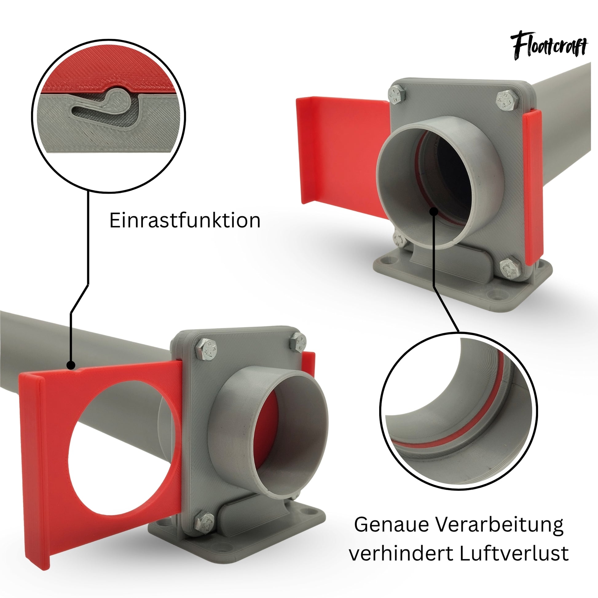 Absperrschieber verfügt über eine Einrastfunktion und die genaue Verarbeitung verhindert Luftverlust.
